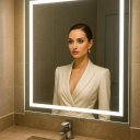 Ver imagem 5 de Espelho com Led 3 Cores Parede 90x60 Jateado Vertical 60x90 ou Horizontal