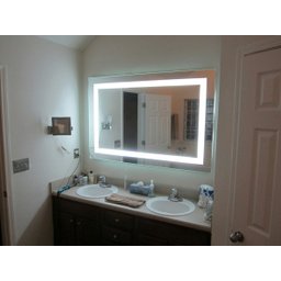 Espelho com Led 3 Cores Parede 90x60 Jateado Vertical 60x90 ou Horizontal - 7