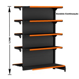 Gondola Centro 170 Fit Ate 2 Metros 1 Ponta Preto 25b Pe Laranja - 3