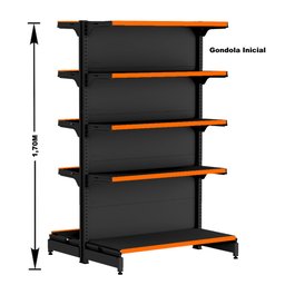 Gondola Centro 170 Fit Ate 2 Metros 1 Ponta Preto 25b Pe Laranja - 2