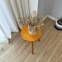 Ver imagem 3 de Mesa Lateral Redonda com Pé Palito de Madeira Carvalho