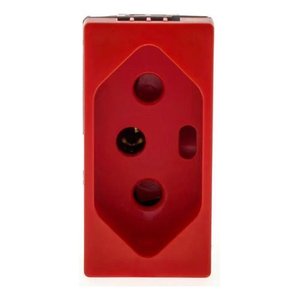 Tomada 2p T 20a 250v B.parafuso + Placa para Movel 1 Posto Preta - 618519pt Pial Plus+