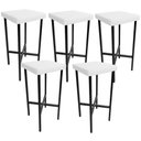 Ver imagem 1 de Kit 05 Banquetas Alta Bar Cozinha Sala de Jantar Preto Stella L02 Facto Branco - Lyam Decor