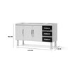 GABINETE DE COZINHA 100% AÇO PARA PIA 1.50 MT 3 PORTAS 3 GAVETAS -BRANCO/PRETO -MARROART - 2