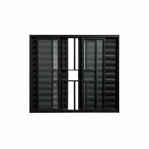 Janela Veneziana 6 Folhas com Grade Alumínio Preto 100x150 Linha Esmeralda