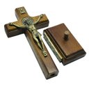 Ver imagem 6 de Crucifixo Cruz Medalha São Bento Foi por Você Parede e Mesa 12 Cm