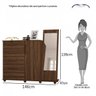 Conjunto Quarto de Solteiro Cômoda Camarim Suspenso c/ Espelho 2 Gavetas Inspiração Espresso Móveis - 5