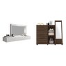 Conjunto Quarto de Solteiro Cômoda Camarim Suspenso c/ Espelho 2 Gavetas Inspiração Espresso Móveis - 1