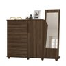 Conjunto Quarto de Solteiro Cômoda Camarim Suspenso c/ Espelho 2 Gavetas Inspiração Espresso Móveis - 4