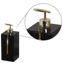 Ver imagem 2 de KIT LAVABO BANHEIRO LUXO VIDRO 3 PEÇAS: PRETO DOURADO