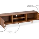 Ver imagem 5 de Rack para Tv 65 Polegadas Ripado Madeira Maciça Rischio 180cm