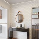 Ver imagem 1 de Espelho Decorativo Redondo 60 Cm para Quarto Cozinha Sala Aro Cobre Couro Preto