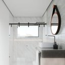 Ver imagem 3 de Espelho Decorativo Redondo 60 Cm para Quarto Cozinha Sala Aro Cobre Couro Preto