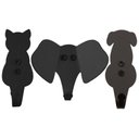 Ver imagem 1 de Kit 3 Ganchos Multiuso Cachorro Gato Elefante Preto Pendurar Casacos Chapéus Bolsas Luft Masutti