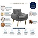 Ver imagem 4 de Sofá Conjunto Poltrona e Sofá Pequeno 2 Lugares Fixo 140cm Cinza