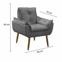 Ver imagem 7 de Sofá Conjunto Poltrona e Sofá Pequeno 2 Lugares Fixo 140cm Cinza