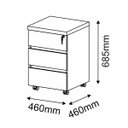 Ver imagem 4 de Gaveteiro Volante 3 Gavetas com Chave em Tamburato Artany