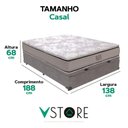 Ver imagem 3 de Cama Box Baú Casal Cinza e Colchão Four Season Molas Vstore