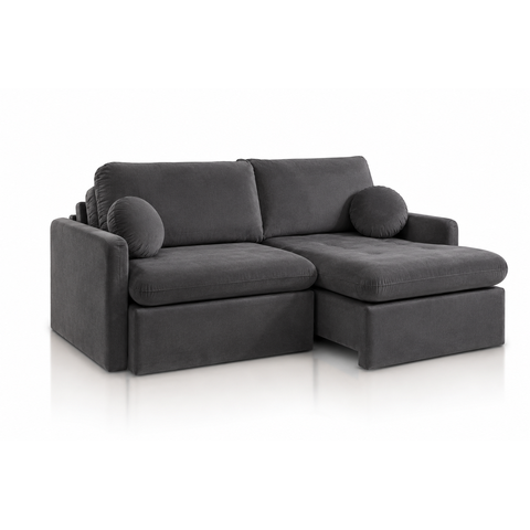 Sofá Amalfi Retrátil e Reclinável com Molas Ensacadas, Pillow 18cm e Função Cama:Veludo Grafite/2.