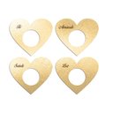 Ver imagem 1 de Porta Guardanapo Coração Desejos Kit 4 Peças 7,5cmx6,5cm - Cria Arte Laser Dourado