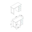Ver imagem 2 de Escrivaninha Mesa Escritório Msm 436 3 Gavetas 110cm Rústico Marrom