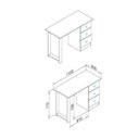 Ver imagem 2 de Escrivaninha Mesa Escritório 3 Gavetas 110cm Rústico Marrom/Rústico