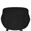 Ver imagem 5 de Jogo Poltrona Estofada Com 1 Puff Pés Palito Clínica Pétala Suede Preto - LM DECOR