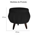 Ver imagem 6 de Jogo Poltrona Estofada Com 1 Puff Pés Palito Clínica Pétala Suede Preto - LM DECOR