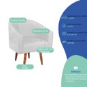 Ver imagem 4 de Poltrona Decorativa Jade Design Moderno Sala de Estar Quarto Escritório Confortável Luxo Pés Palito