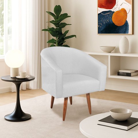Poltrona Decorativa Jade Design Moderno Sala de Estar Quarto Escritório Confortável Luxo Pés Palito 