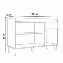 Ver imagem 3 de Balcão Cozinha com Tampo 120cm 3 Portas Joana A09 - D'Rossi Avena e Grafite