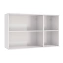 Ver imagem 3 de Armário Aéreo Celeste Kappesberg 100% Mdf 3 Portas com Vidro Branco/nogueira 120cm