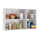 Ver imagem 4 de Armário Aéreo Celeste Kappesberg 100% Mdf 3 Portas com Vidro Branco/nogueira 120cm