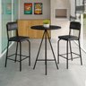 Mesa Bistrô com 2 Banquetas Milão Preto - Art Panta - 1