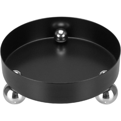 Bandeja Decorativa de Metal Preto 6x15x15cm Servir Mesa Organizar Café Aparador