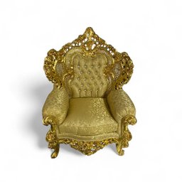 Par de Poltronas Clássicas Amarelo com Dourado - 5