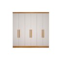 Ver imagem 1 de Módulo de Quarto Casal Guarda Roupa C/ 6 Portas e 4 Gavetas Rizon/linea Cumaru/fendi 25 - Novo