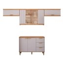 Ver imagem 2 de Cozinha Modulada 4 Peças com 1 Balcão e 3 Armários Aéreo Elena Cinamomo/Platina