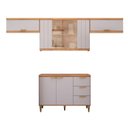 Ver imagem 2 de Conjunto de Cozinha Modulada 4 Peças Elena em MDF Cinamomo e Platina