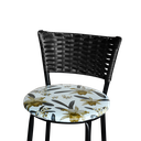 Ver imagem 2 de Banqueta Baixa Para Cozinha Ratan Preta Estofado Floral Floral