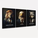 Ver imagem 1 de Quadros Decorativos Trio Disciplina Foco Execução Premium