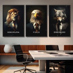Quadros Decorativos Trio Disciplina Foco Execução Premium - 2