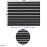 Painel Canaletado Preto - 1,22 X 1,22 + Canaletas Cinzas - 1