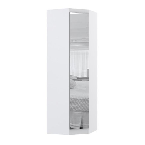 Guarda Roupa Modulado Alpes 1 Porta Canto Diagonal C/ Espelho - Módulo Luciane