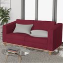 Ver imagem 2 de Kit Sofá 2 Lugares e 2 Poltronas Europa Suede Bordô ADJ Decor