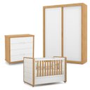 Ver imagem 2 de Quarto de Bebe 2 Portas Tutto New com Capitonê New Boucle e Gaveteiro Freijó Branco Acetinado - Mati