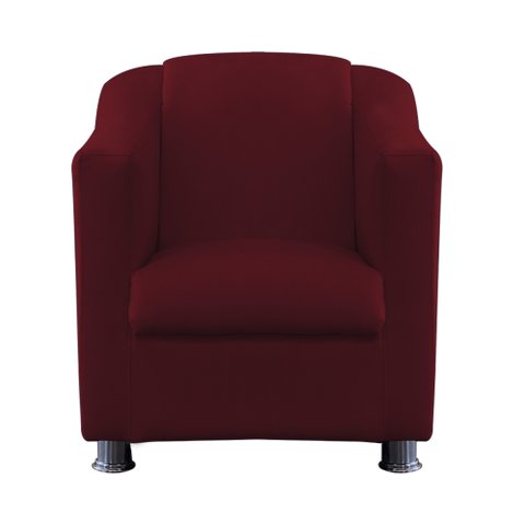 Poltrona Decorativa Tilla Suede Vinho - Dominic Decor