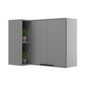 Ver imagem 1 de Armário Aéreo P/ Cozinha Alpha 2505 Canto Reto C/ 2 Portas 94cm Cinza - Carraro