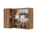 Ver imagem 2 de Armário Aéreo P/ Cozinha Alpha 2505 Canto Reto C/ 2 Portas 94cm Cinza - Carraro