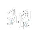 Ver imagem 3 de Penteadeira 5 Gavetas com Iluminação Tomada Embutida 